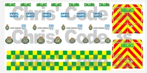 Code 3 Adhesive Vinyl Decals Greenlight 1/64 Transit Jumbo - London Ambulance - Picture 1 of 1