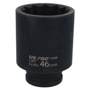 Zócalo de impacto métrico profundo de 46 mm 1/2" bi-hex para rótulas ejes de transmisión - Imagen 1 de 1