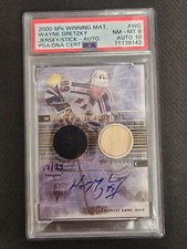 2000-01 UD SPX WAYNE GRETZKY PSA 8 AUTO 10 WINNING MATERIALS JERSEY STICK AUTO