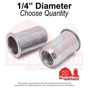 1/4 Zoll-20 Aluminium kleiner Flansch gerändelter Körper Nietmutter einfach (Menge auswählen) - Bild 1 von 7