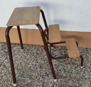 Stufenhocker alt Klapptritt Leiter 3 Stufenleiter Hocker Vintage 50 60er - Bild 1 von 10