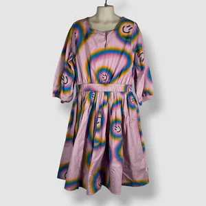 Molo Kids Girl's Purple Happy Face Round Neck Puff Sleeve Choly Dress Size 11-12 - Picture 1 of 6