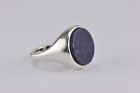 Sterling Silver 19Mm Round Sodalite Tapered Statement Band Ring 12G 925 Sz: 7