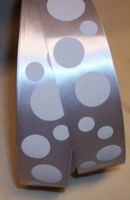 10 yds BUBBLES SINGLE FACE SATIN RIBBON (choice of 5 colors & 2 widths) - Image 1 of 2