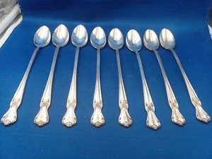 Lot of 8 International Old Company SIGNATURE Silverplate Iced Tea Spoons  7 3/4" - Picture 1 of 6