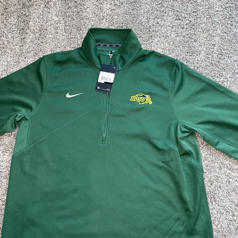 Nike North Dakota State Bison Shirt Men Small Green Nike Dri Quarter Zip NDSU Cover