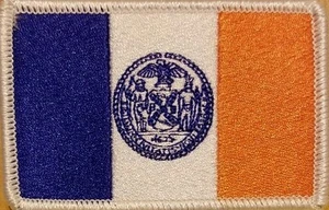 New York City Flagge Bügelbild Patch Tactical Biker Emblem WEISS Rand #04 - Bild 1 von 1