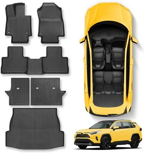 Floor Mats for Toyota RAV4(Include Hybrid) 2025 2024-2019 6Pcs All Weather RAV4 - Picture 1 of 6