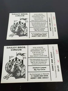 Lot 2 unbenutzte Dailey Brothers Circus Tickets - Bild 1 von 2