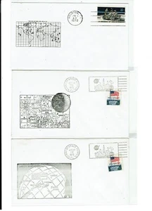 Apollo 16 Black and White Cachets April 1972 Space 5 Covers Florida & Texas !! - Picture 1 of 2