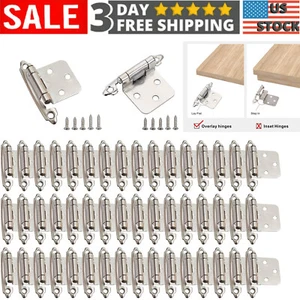 Kitchen Cabinet Hinges Overlay Self Closing Face Mount Cupboard Door Hinge Lot - Picture 1 of 10