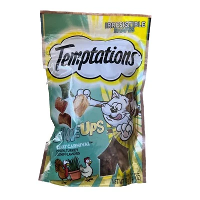 Temptations CHICKEN TURKEY CATNIP ShakeUps Crunchy And Soft Cat Treats 2.47 oz - Image 1 of 2