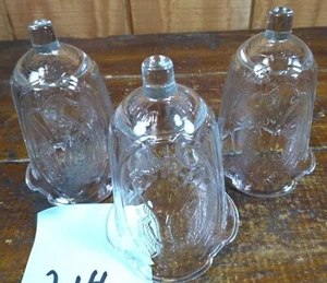 Votive Cups Set of 3 Homco Home Interior Crystal Clear Glass Angel Design - Picture 1 of 10