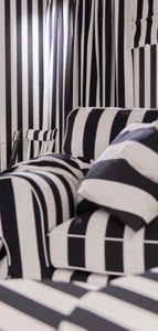 Design BEA AKERLUND gotico 1 tenda in velluto serie omedelbar IKEA, nero bianco - Foto 1 di 4