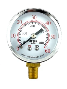 Air Pressure Gauge 2" Dial Side Mount 1/8"NPT - 0 to 60PSI - Picture 1 of 4