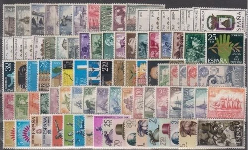 ESPAÑA 1964 JUEGO AÑO COMPLETO COMO NUEVO MNH CON JUEGO DE ESCUDOS (80 SELLOS) Foto 1 de 1