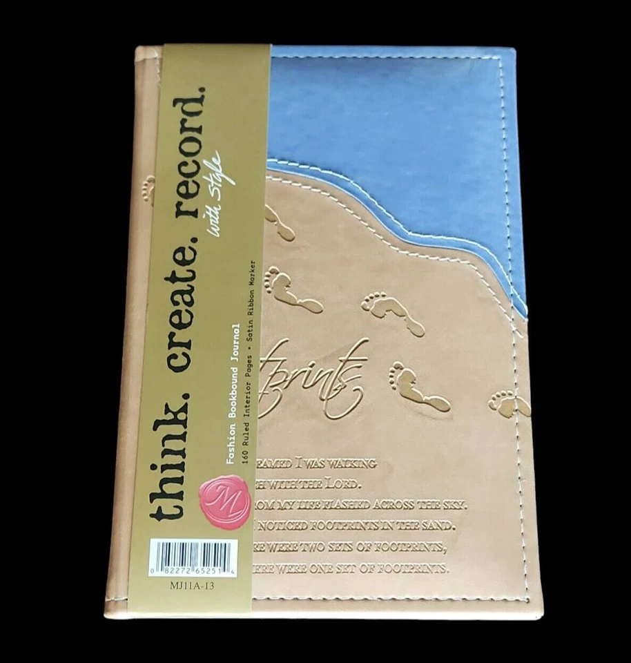 Journal-Think-Create-Record Notebook-Footprints Theme-See  Description - Image 1 of 4