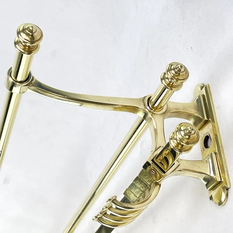 Art Deco Wardrobe Wall Coat Rack Gold Brass 1920er Years Approx. 31 1/2in Cover