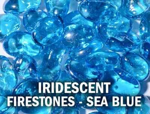 Blaue Himbeere (meerblau) irisierende Feuersteine Feuerglas - Bild 1 von 2