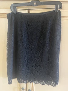 Ellen Tracy Women's Provence Lace Overlay Slim Pencil Skirt - Black - Size 12 - Picture 1 of 3