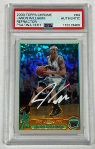 Jason Williams Refractor PSA Auto 2003 Topps Chrome #64 Memphis Grizzlies POP 1 - Picture 1 of 2