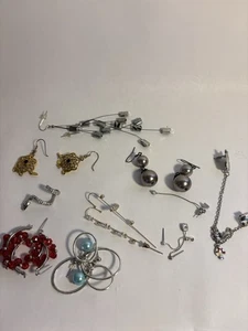10 pc Jewelry Lot Vintage and weird/unique Earring sets mixed materials nice - Picture 1 of 6