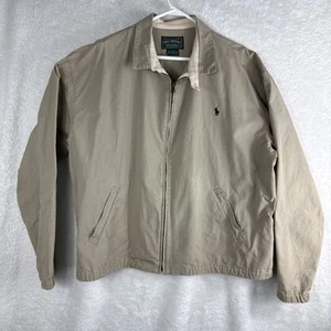 VTG Polo Country Ralph Lauren Harrington Jacket XL Tan Full Zip USA Made - Picture 1 of 24