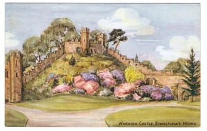 Englische Burg Postkarte Warwick Castle Ethelleda's Mound Mittelalter Warwickshire - Bild 1 von 2