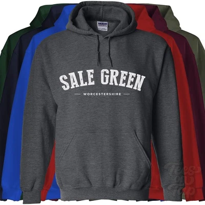 SALE GREEN WORCESTERSHIRE HOODIE Wychavon England college varsity style - Image 1 of 2