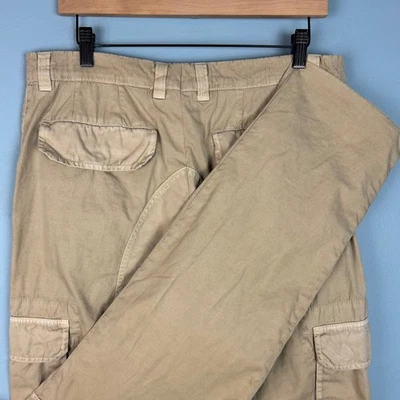 Brunello Cucinelli Men's 52 34x35 Beige Cotton Straight Fit Chino Cargo Pants - Image 1 of 4