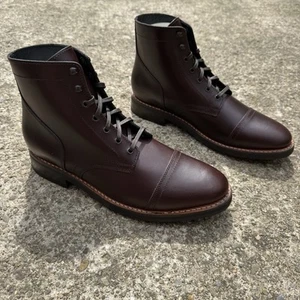 Thursday Captain Talla US 12 Hombres Cuero Marrón Artesanal Gorra Puntera Botas Nuevas - Imagen 1 de 7