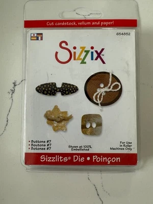Sizzix Sizzlits Small Die Designer Stu ~ 4 Pack Buttons #7 Scrapbooking Crafts . - Image 1 of 4