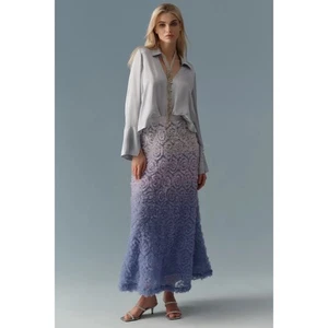 NWT!! ANTHROPOLOGIE Ombré Scattered Tulle Midi Skirt Ombre Blue Purple Large - Picture 1 of 16