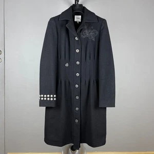 Moschino Jeans VTG Women’s Black Wool-Blend Overcoat – Size US 6 / UK 8 / DE 36 - Picture 1 of 18