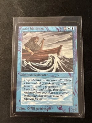 1993 MTG Magic the Gathering Alpha Water Elemental Card Raw MP - Image 1 of 2