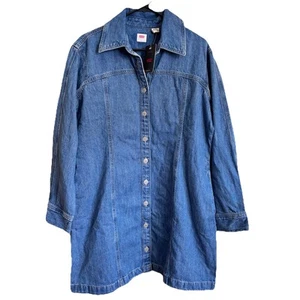 NWT Levi's Premium Shay Denim Mini Dress Womens Large Relaxed Fit Oversized - Picture 1 of 8