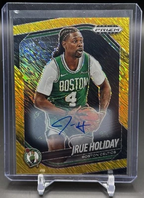 Panini Prizm Black Jrue Holiday Gold Shimmer Auto 2024-25/10 FOTL Celtics Foto 1 de 2