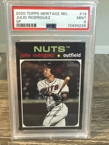2020 TOPPS HERITAGE MINOR LEAGUE #14 JULIO RODRIGUEZ SP PSA 9 NONE HIGHER!! - Picture 1 of 2