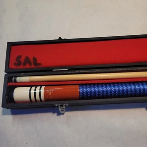 MTA Poolqueue im Hartschalenkoffer, zweiteilig blau, 58 Zoll, 17 Unzen, sehr schön - Bild 1 von 9