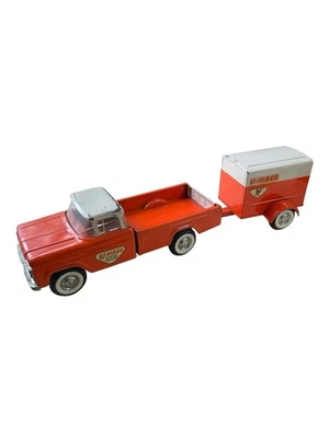 Винтажные коллекционные оранжевые игрушки 1960-х Nylint грузовик и прицеп Ford U-Haul - Изображение 1 из 4