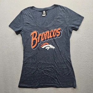 Denver Broncos NFL Team Apparel Women's Size Small Dark Gray V Neck T Shirt - Picture 1 of 10