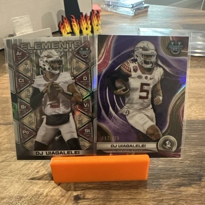 2024 Bowman Best U DJ Uiagalelei Purple /125 Elements Refractor - Image 1 of 4