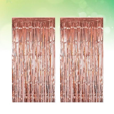  2pcs 245x92CM Tassel Curtain Plastic Curtain Door Curtain Photo Backdrop - Image 1 of 4