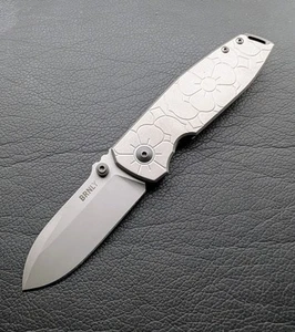Burnley BRNLY Knives SQD-2 Titanium KNIFE Burnley M390 Squid 2 Flower Pattern - Picture 1 of 9