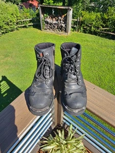 Mens Harley Davidson Black Leather Boots Size 9 - Picture 1 of 11