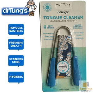 Dr Tung's TONGUE CLEANER Dental Hygiene Stainless Steel Scraper Dr. Tungs - Picture 1 of 11