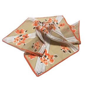 Vintage Vera Neumann Scarf Orange Poppy Floral 21"x21" - Picture 1 of 9