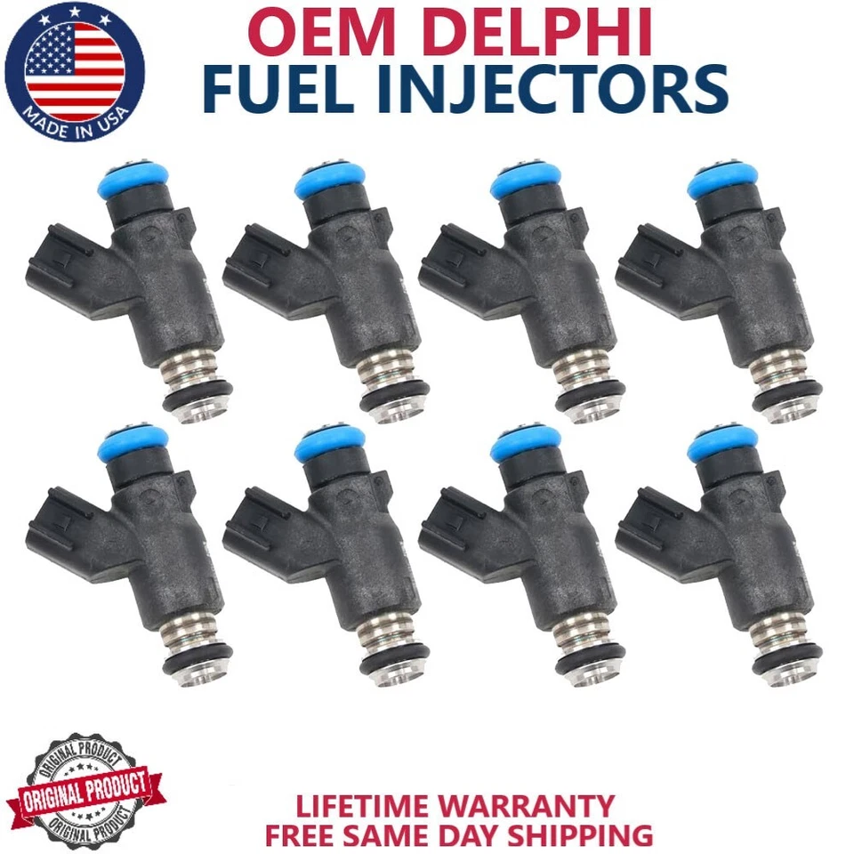 8x Genuine OEM Delphi Fuel Injector Fits For CHEVROLET EXPRESS 2500 2010-2020 - Image 1 of 4