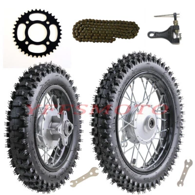 Llanta de neumático de rueda trasera delantera de 12""+ 10"" para bicicleta de motocross KLX110 TTR90 TTR110 KX65 Foto 1 de 4