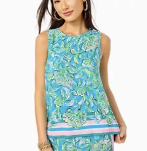 Neu mit Etikett Lilly Pulitzer Iona ärmelloses Top, Cumulusblau, Kükenmagnet, Größe XL - Bild 1 von 6